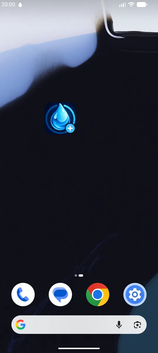 El widget en el escritorio en ¡Bebe agua!