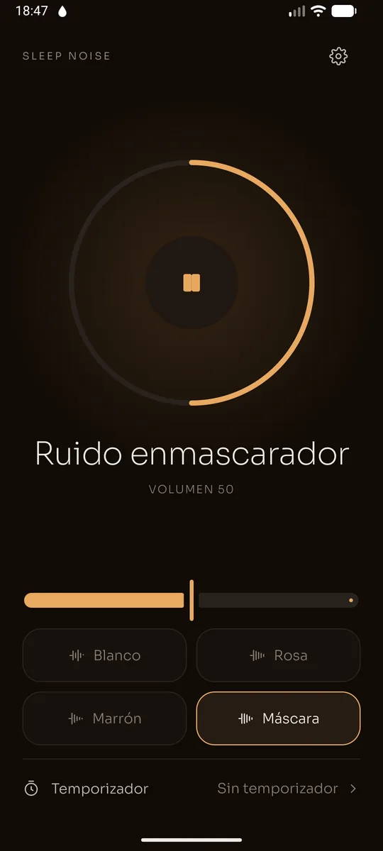 Sonando el enmascarador en Sleep Noise
