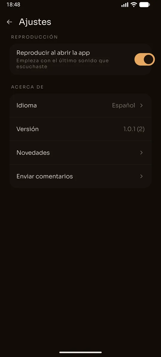 Ajustes en Sleep Noise