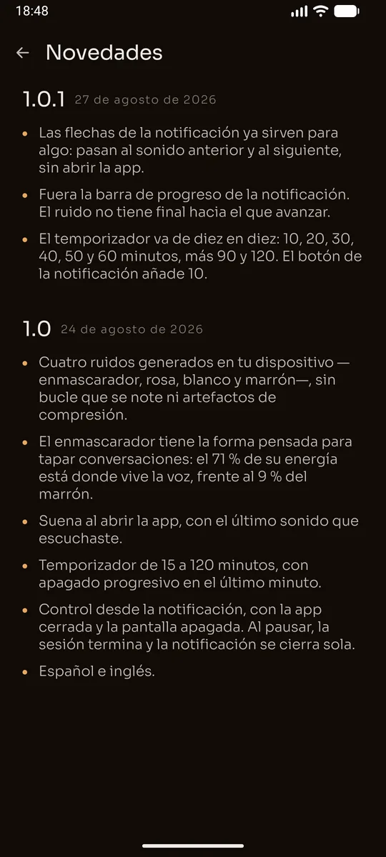 Novedades en Sleep Noise